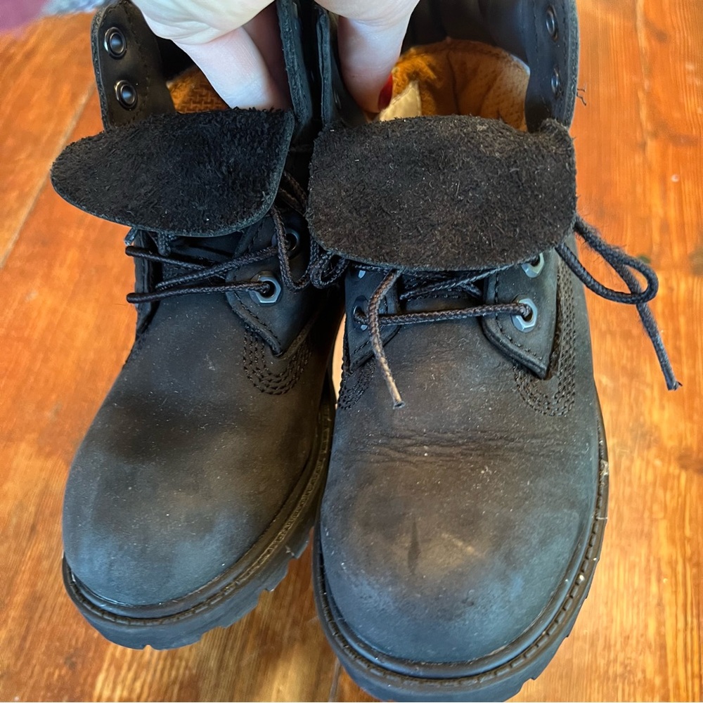 Timberland Boots Leather Black Little Boys size 12M Hiking Work Outdoors Boots